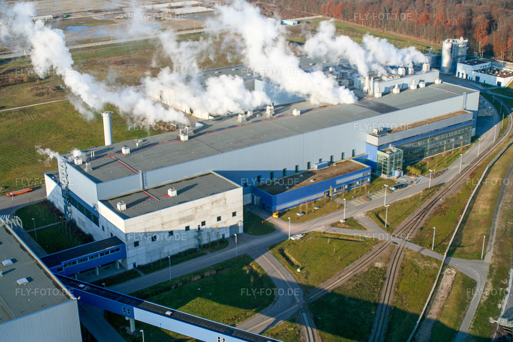 Luftbild: Papierfabrik Palm im Industriegebiet Oberwald in Wörth am Rhein im Bundesland Rheinland-Pfalz in Deutschland. Foto: IMG_0424.jpg vom 10.12.2005 durch Werner Riehm/FLY-FOTO.de