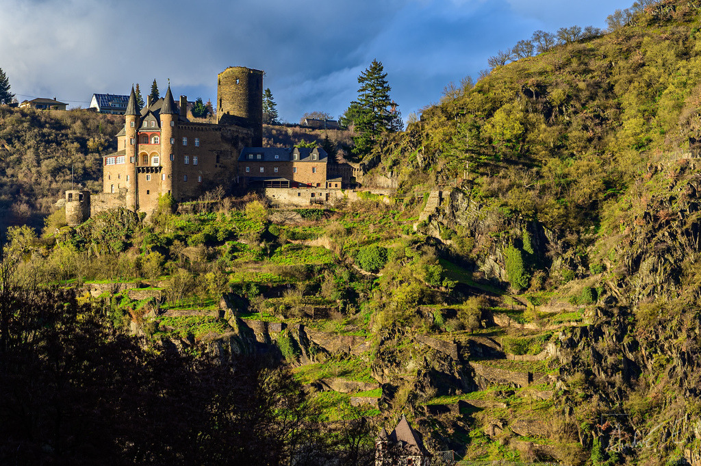 Burg Katz | Im Sonnenuntergang bei Sankt Goarshausen