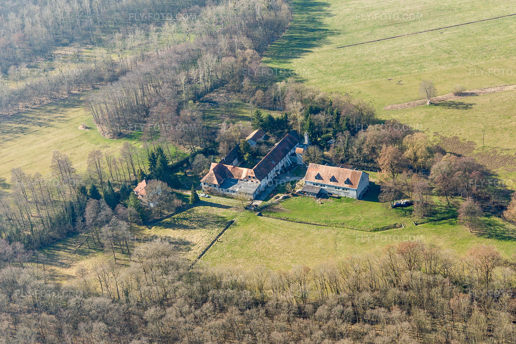 Aerial view: View of the town in Surbourg in the state Bas-Rhin, France.Photo: IMG_097464.jpg taken on 03/16/2017 by Werner Riehm/FLY-FOTO.comResolution of the original: 5307 x 3538 px