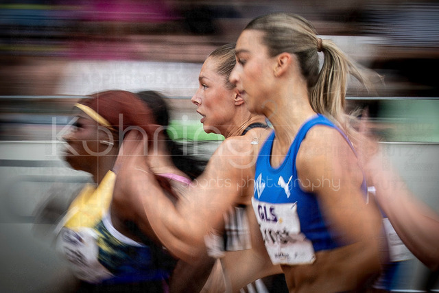 Golden Oval; Dresden, 31.05.2026 | DRESDEN , GERMANY - MAY 31: Gina Lueckenkemper (GER / Germany), rechts Jolina Ernst (GER / Germany) competes in the 100m preliminary round during the Golden Oval Continental Tour Silver meeting on May 31, 2026 at Heinz-Steyer-Stadion in Dresden, Saxony, Germany.