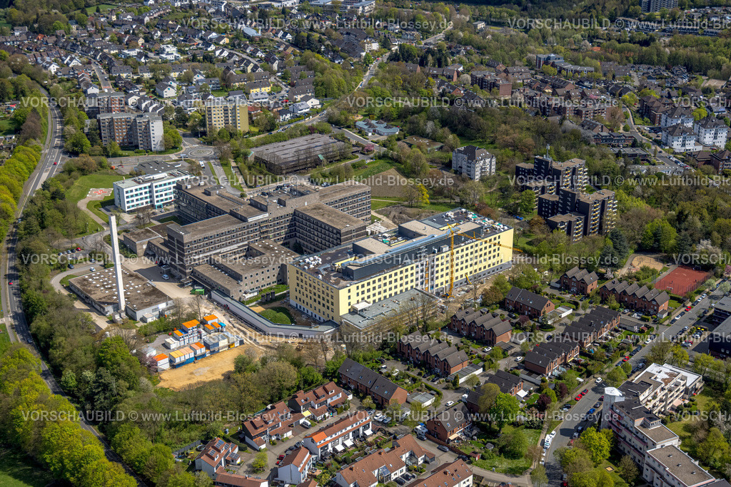 Velbert230407521 | Luftbild, Helios Klinikum Niederberg, Baustelle mit Neubau, Velbert, Ruhrgebiet, Nordrhein-Westfalen, Deutschland