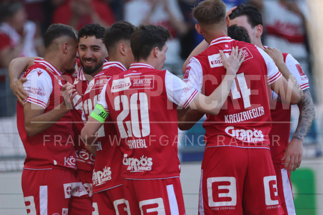 Grazer AK 1902 vs WSG Tirol – Austrian Bundesliga | Graz, Austria, 02.MAY.26 - SOCCER - ADMIRAL Bundesliga, Qualification Group, Grazer AK 1902 vs WSG Tirol. The image shows the rejoicing from Grazer AK 1902.