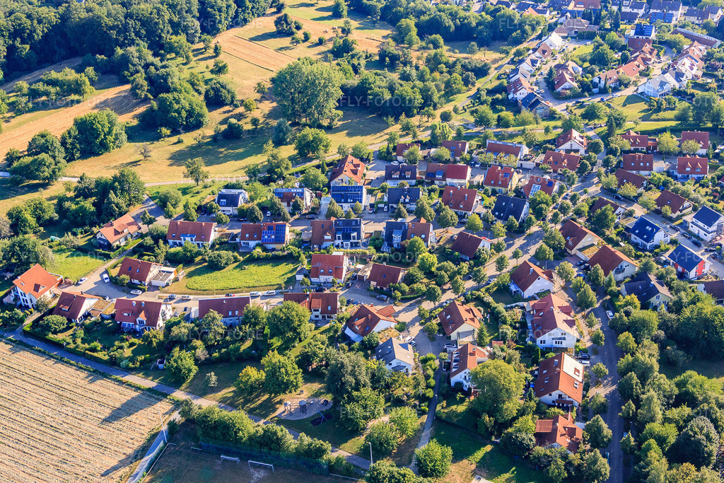 Luftbild: Taglöhnergarten im Ortsteil Hohenwettersbach in Karlsruhe im Bundesland Baden-Württemberg in Deutschland. Foto: IMG_083921.jpg vom 26.07.2015 durch Werner Riehm/FLY-FOTO.de