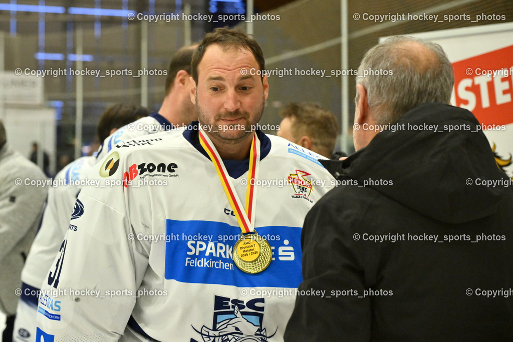 ESC Sparkasse Steindorf Meister 2025/26 | #31 Schmarl Markus ESC Steindorf, ESC Sparkasse Steindorf Meister 2025/26, ESC Sparkasse Steindorf Meister 2025/26 am 08.03.2026 in Althofen (Stadthalle Althofen), Austria, (Photo by Bernd Stefan)