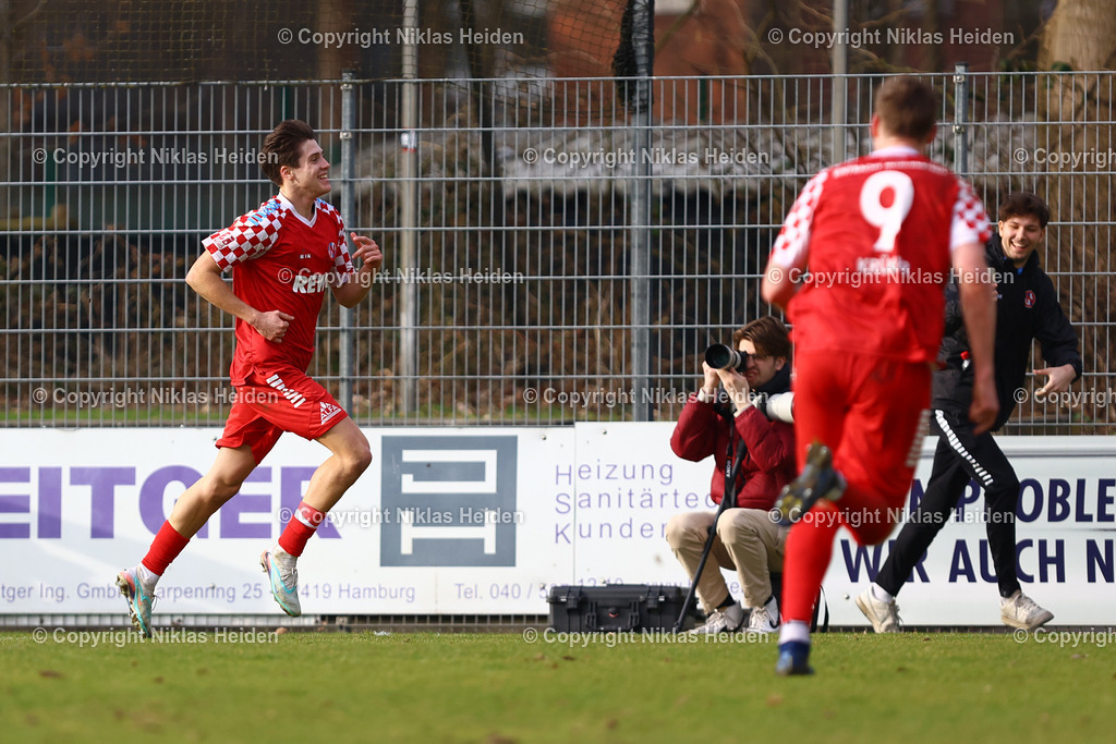 NH_FCEiintrachtNorderstedt_FCStPauliU23_RegionalligaNord_08032026 | #30 Yevgeniy Obushnyi (FC Eintracht Norderstedt) bejubelt seinen Treffer zum 3:2.Fußball I Herren I Regionalliga Nord I Saison 2025-2026 I 25. Spieltag I FC Eintracht Norderstedt - FC St. Pauli I 08.03.2026 I Edmund-Plambeck-Stadion