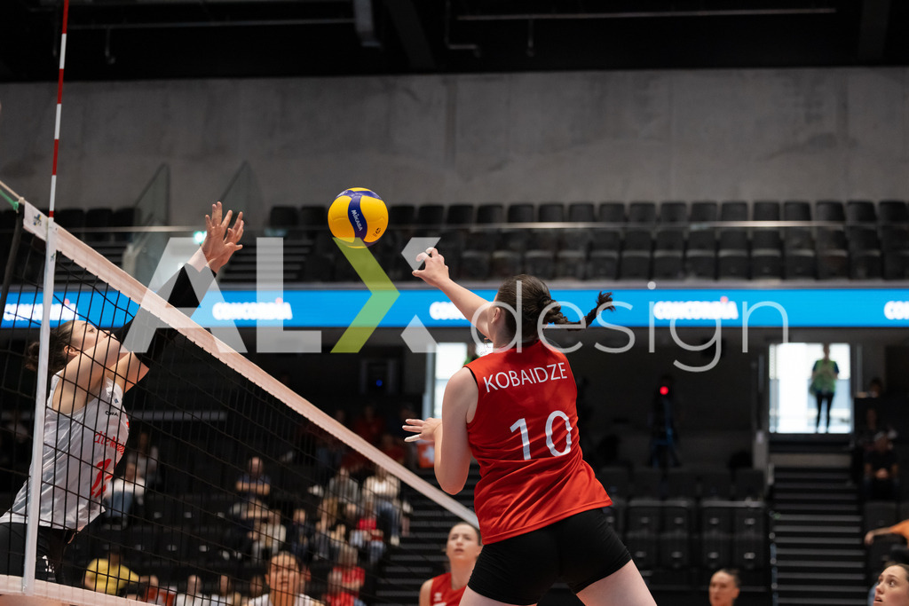 Georgia v Switzerland - CEV European League Women | KRIENS, SWITZERLAND - JUNE 12: MAGDA KOBAIDZE of Georgia during the CEV European League match between Georgia and Switzerland at Pilatus Arena on June 12, 2026 in Kriens, Switzerland. - Realisiert mit Pictrs.com