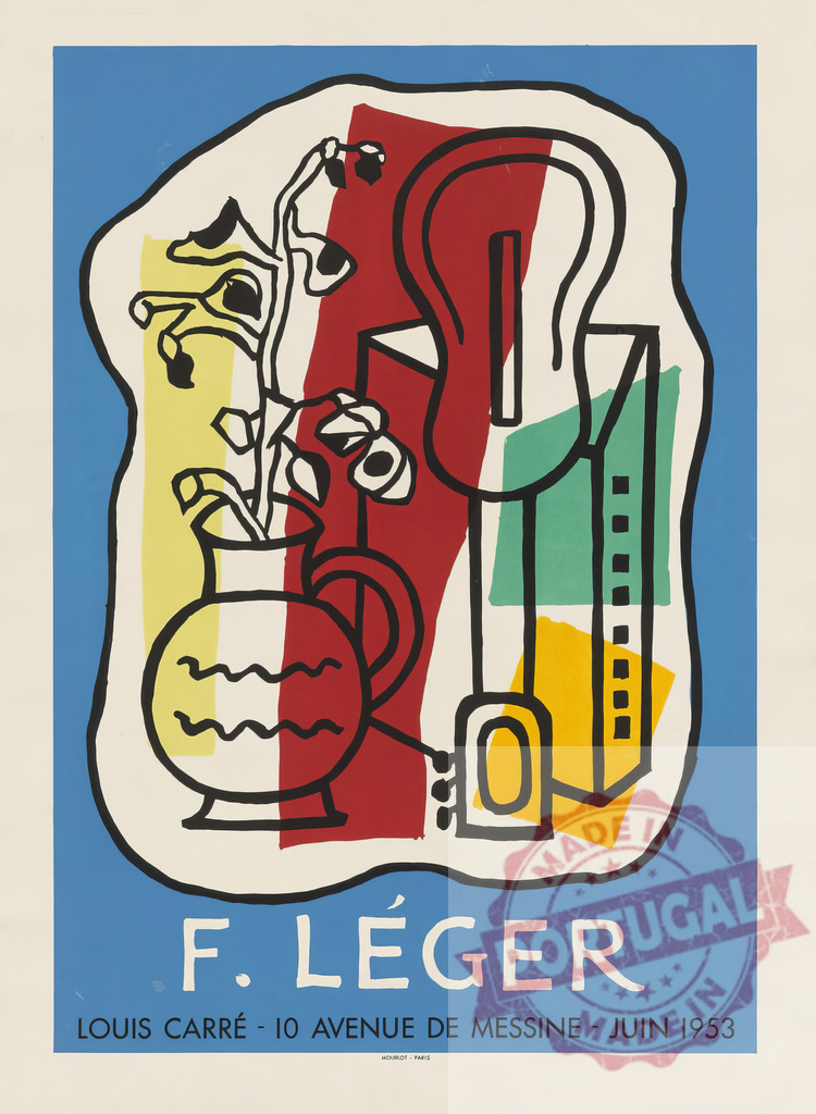Fernand Léger still life Cubist abstract art poster | Fernand Leger Still life composition with guitar and vase by Fernand Léger, 1953 poster - Realisiert mit Pictrs.com