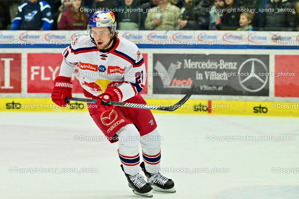 EC IDM WÄRMEPUMPEN VSV vs. EC Red Bull Salzburg | #21 Bourke Troy Wayne EC Redbull Salzburg, EC IDM WÄRMEPUMPEN VSV vs. EC Red Bull Salzburg, EC IDM WÄRMEPUMPEN VSV vs. EC Red Bull Salzburg am 17.01.2025 in Villach (Stadthalle Villach), Austria, (Photo by Bernd Stefan)