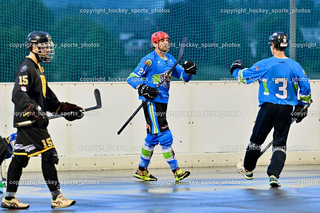 VAS Ballhockey Villach vs. ASKÖ Villach Ballhockey | Jubel #24 Petrik Benjamin, #3 Fertschai Mathias, VAS Ballhockey Villach vs. ASKÖ Villach Ballhockey, VAS Ballhockey Villach vs. ASKÖ Villach Ballhockey am 28.05.2025 in Villach (Alpen Arena ), Austria, (Photo by Bernd Stefan)