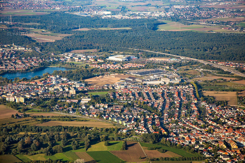 Luftbild: Brühl, Gewerbegebiet Schütte-Lanz-Park in Brühl im Bundesland Baden-Württemberg in Deutschland. Foto: IMG_072944.jpg vom 23.09.2014 durch Werner Riehm/FLY-FOTO.de