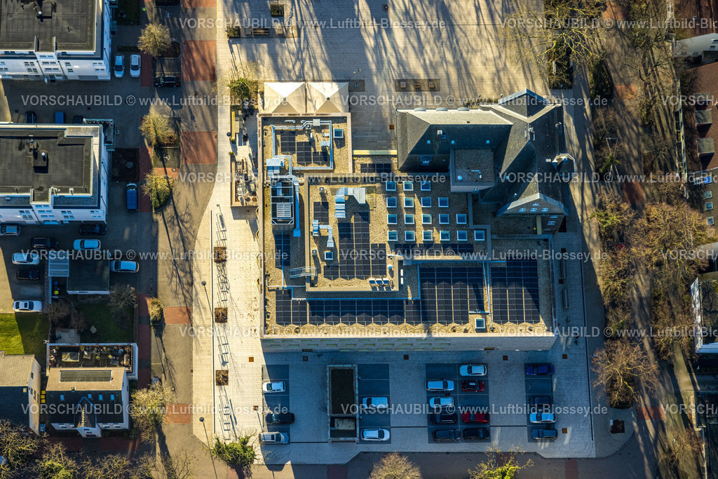 Holzwickede240100601 | Luftbild, historisches Rathaus mit Erweiterungsneubau, Holzwickede, Ruhrgebiet, Nordrhein-Westfalen, Deutschland
