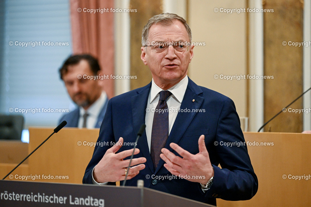 Landhaus Linz_ Promenade_ Landtagssitzung_ 07.03.2024-32 | 07.03.2024, Landhaus Linz AUT, Promenade, Landtagssitzung, im Bild LH Thomas Stelzer (VP, Landeshauptmann Ooe)