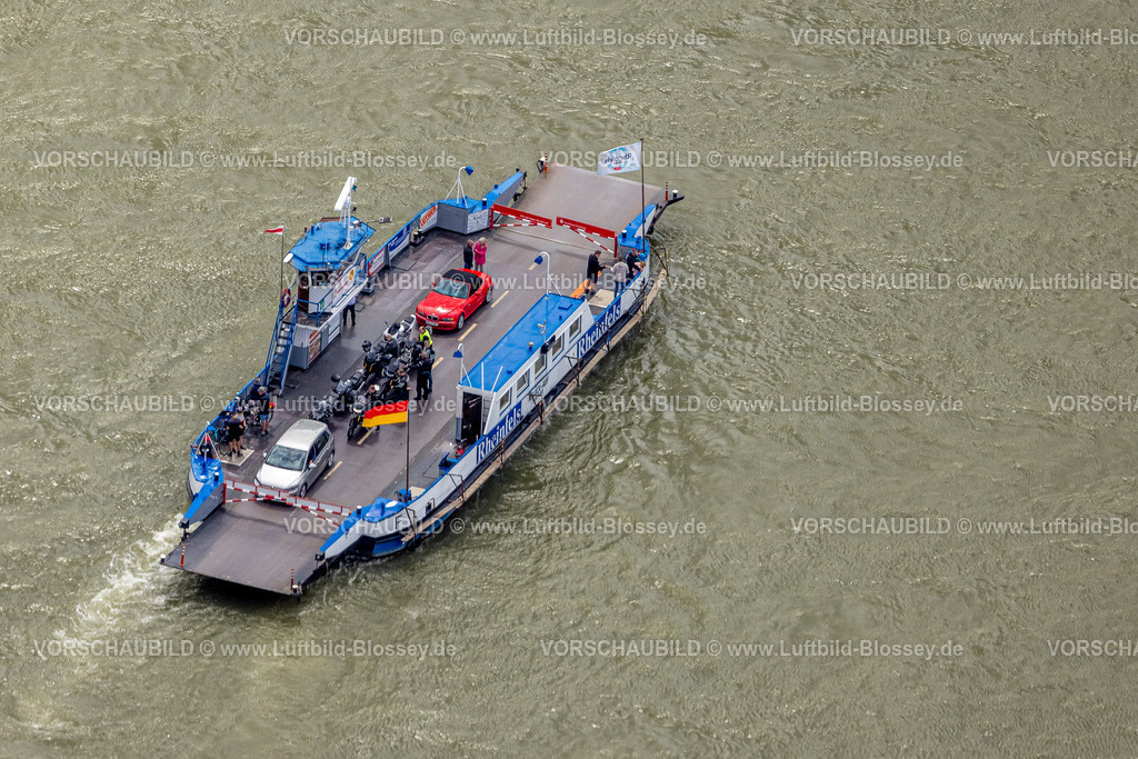 Duisburg240702022-Nord | Luftbild, Duisburg-Nord, Rheinfähre Walsum-Orsoy, Fähre Rheinfels mit PKW, Motorräder und Personen Transport, Alt-Walsum, Duisburg, Ruhrgebiet, Nordrhein-Westfalen, Deutschland