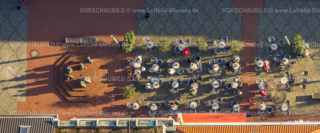 Hamm240305490 | Luftbild, Außengastronomie Fußgängerzone Weststraße City und Gäste an Tischen und Stühlen, Mitte, Hamm, Ruhrgebiet, Nordrhein-Westfalen, Deutschland