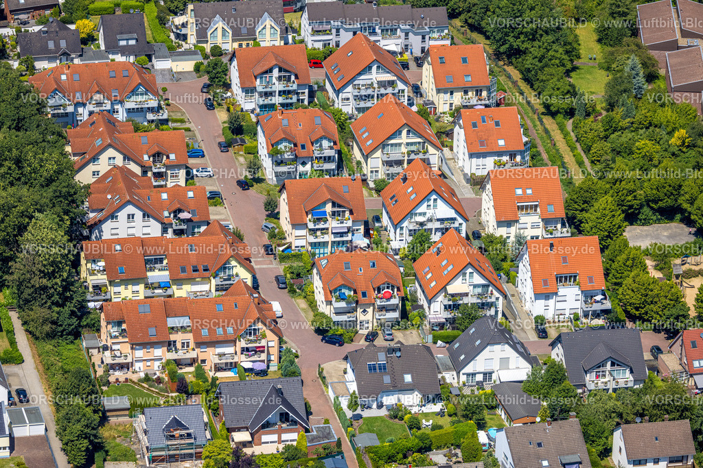 Hattingen230708191 | Luftbild, Wohnsiedlung Uhlenkotten mit roten Dächern, Niederwenigern, Hattingen, Ruhrgebiet, Nordrhein-Westfalen, Deutschland