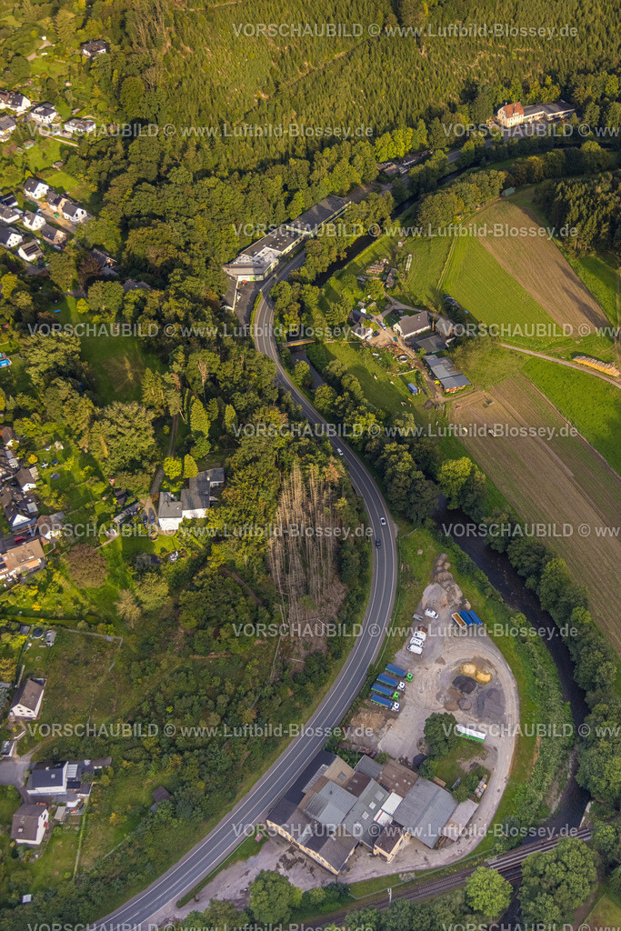 Hagen230904050 | Luftbild, Volmetaler Baustoffe GmbH an der Dahler Straße, Bietinghausen und Bundesstraße B54 Schleife in Dahl, Hagen, Ruhrgebiet, Nordrhein-Westfalen, Deutschland