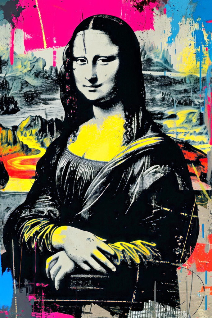 2312039 - Mona Lisa Pop Art | Mona Lisa im Stil eines Pop-Art Mixed Media Gemäldes.