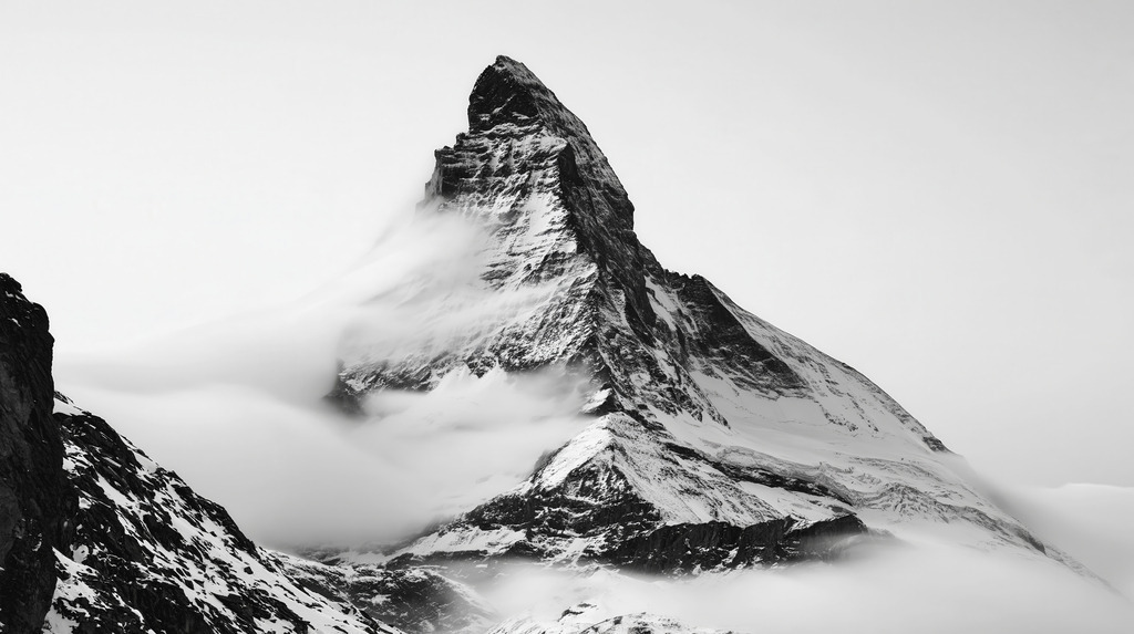 KI00197 | Mit moderner KI‑generiertes schwarz-weiß Artwork, sorgfältig manuell für den Druck optimiert.