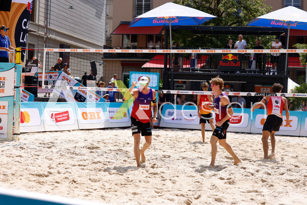 Obi BeachTour 2026 - Basel | BASEL, SWITZERLAND - JULY 17: DANIEL ALLEMANN (SUI) during the Obi BeachTour 2026 match between ALLEMANN / LEFFLER (SUI) and FURRER / WYMANN (SUI) at Barfüsserplatz on July 17, 2026 in Basel, Switzerland. - Realisiert mit Pictrs.com