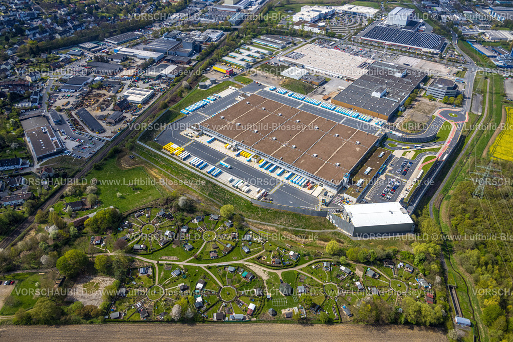 Witten230402195 | Luftbild, Amazon Warenlager Verteilzentrum, Kleingartenanlage Mellmausland, ehem.  Faiveley-Gelände, Bauhaus, 
Rüdinghausen, Witten, Ruhrgebiet, Nordrhein-Westfalen, Deutschland