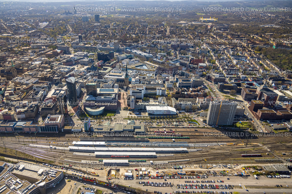 Dortmund220400578 | Luftbild, Baustelle am Dortmund Hauptbahnhof mit Blick auf die Innenstadt, City, Dortmund, Ruhrgebiet, Nordrhein-Westfalen, Deutschland