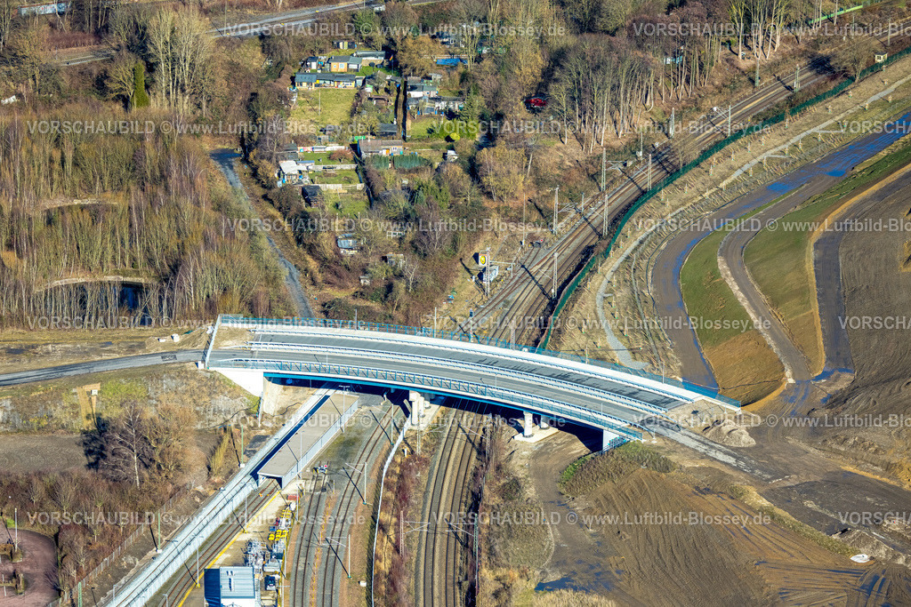 Dortmund260200084 | Luftbild, Brückenneubau Hoeschallee über Bahngleise Gewerbegebiet und Gelände der Westfalenhütte Dortmund, Nordmarkt, Dortmund, Ruhrgebiet, Nordrhein-Westfalen, Deutschland