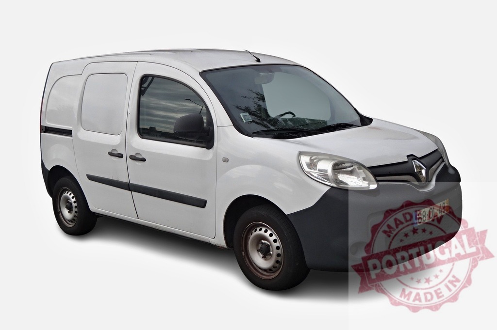 White Renault Kangoo Express parked, ready for delivery | White commercial vehicle Renault Kangoo Express is parked, ready to deliver goods, symbolizing efficient logistics and urban transportation - Realisiert mit Pictrs.com