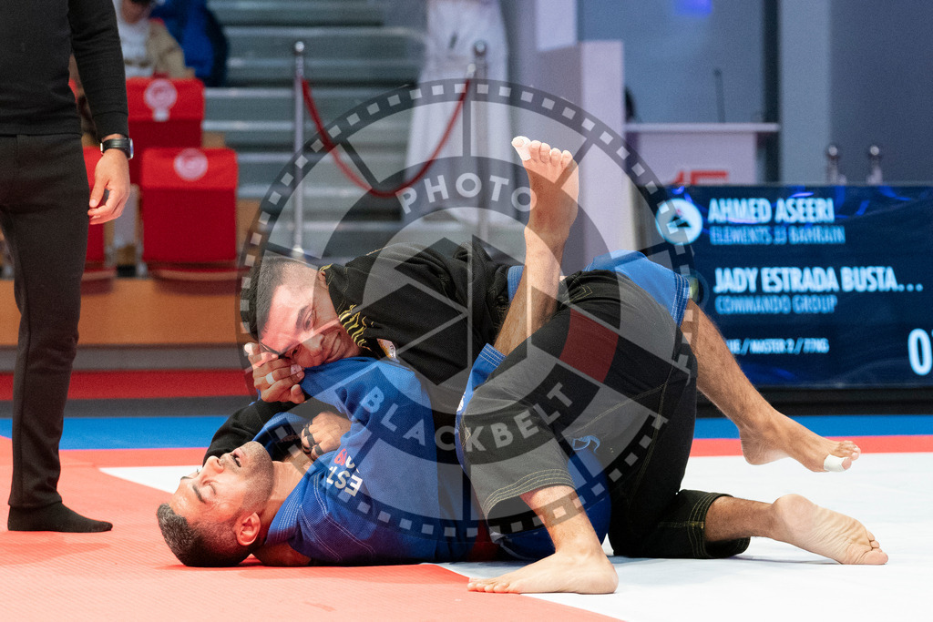 20231106PBB2238 | Fighters compete during the AJP World Master Championship in the Mubadala Arena in Abu Dhabi, Arab United Emirates, on November 6, 2023.