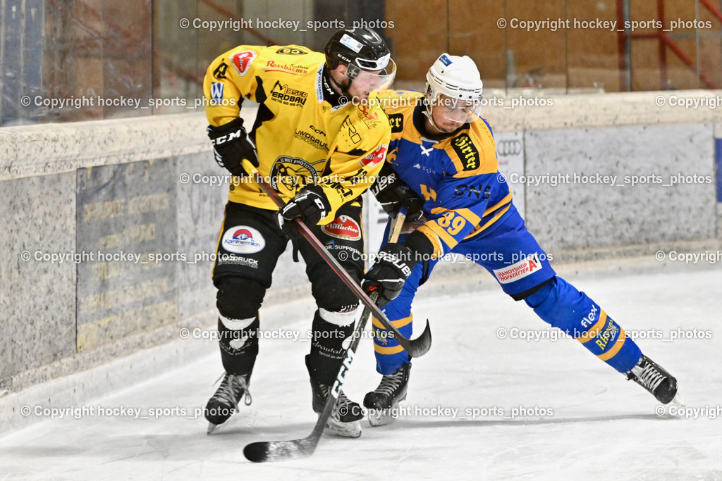 EC MET PHOTOVOLTAIK HORNETS SPITTAL vs. EHC Althofen  | #12 Glavic Gasper EC Hornets Spittal, #89 Herrnegger Lucas 1. EHC ALTHOFEN, EC MET PHOTOVOLTAIK HORNETS SPITTAL vs. EHC Althofen , EC MET PHOTOVOLTAIK HORNETS SPITTAL vs. EHC Althofen  am 25.01.2025 in Villach (Stadthalle Villach), Austria, (Photo by Bernd Stefan)