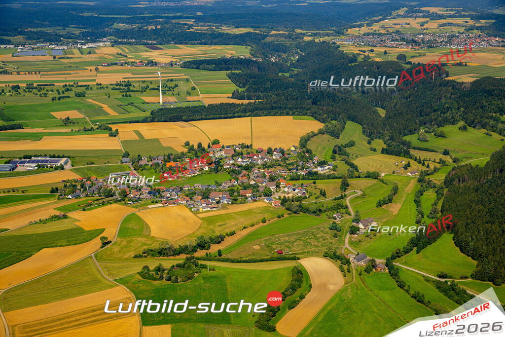 Das Luftbild zeigt : Römlinsdorf Alpirsbach - Die Luftaufnahme wurde 2024 vom UL-Flugzeug aus erstellt ( keine Drohne ) - Hochauflösende Luftaufnahme - Für grossformatige Ausdrucke geeignet. Die Geschenkidee !Mit Lizenz und Bildrechte bestellbar