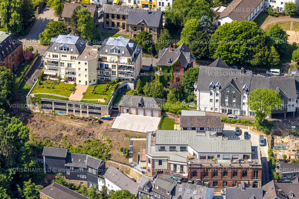 Velbert250600722Langenberg | Luftbild, Wohngebiet und Baustelle Benderstraße Ecke Wiemerstraße, Oberbonsfeld, Velbert, Ruhrgebiet, Nordrhein-Westfalen, Deutschland