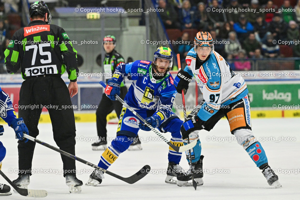 EC IDM Wärmepumpen VSV vs. STEINBACH BLACK WINGS LINZ  | #9 RAUCHENWALD Alexander EC VSV, #97 Maver Luka BLACK WINGS LINZ, EC IDM Wärmepumpen VSV vs. STEINBACH BLACK WINGS LINZ , EC IDM Wärmepumpen VSV vs. STEINBACH BLACK WINGS LINZ  am 28.01.2025 in Villach (Stadthalle Villach), Austria, (Photo by Bernd Stefan)