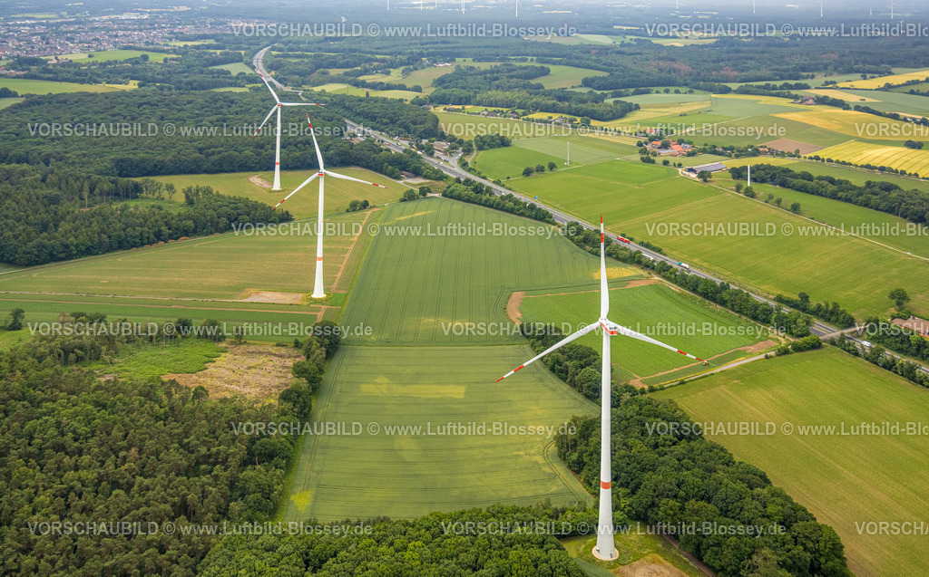 Haltern220604490 | Luftbild, Windräder auf Feld zwischen Sythener Straße und Lavesumer Straße, Lavesum, Haltern am See, Ruhrgebiet, Nordrhein-Westfalen, Deutschland