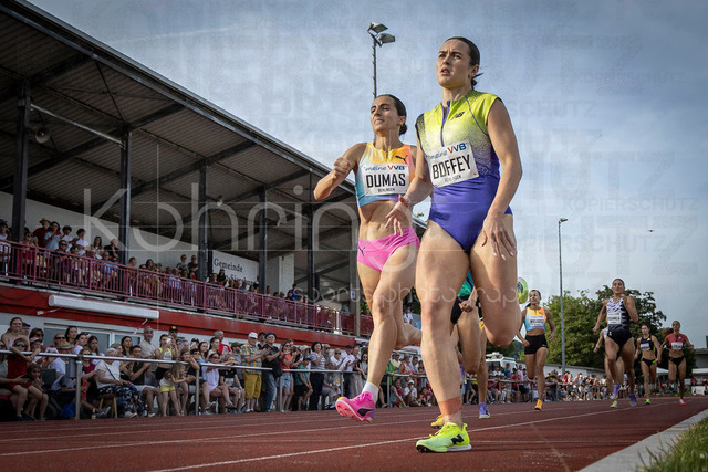 61. Internationales Pfingstsportfest; Rehlingen-Siersburg, 24.05.2026 | REHLINGEN , GERMANY - MAY 24: Charlotte Dumas (FRA/Frankreich) and Isabelle Boffey (GBR/Großbritannien) battling for the win over 800m during the 61. Internationales Pfingstsportfest on 24.05.2026 at the  Bungertstadion in Rehlingen-Siersburg (Saarland / Deutschland).