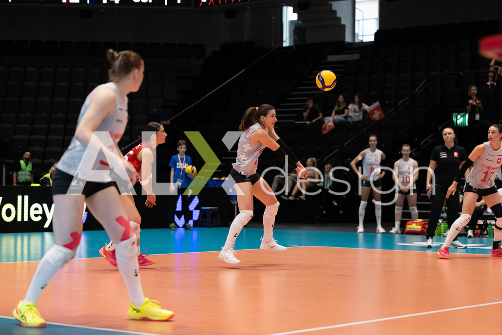 Georgia v Switzerland - CEV European League Women | KRIENS, SWITZERLAND - JUNE 12: SARINA WIELAND of Switzerland during the CEV European League match between Georgia and Switzerland at Pilatus Arena on June 12, 2026 in Kriens, Switzerland. - Realisiert mit Pictrs.com