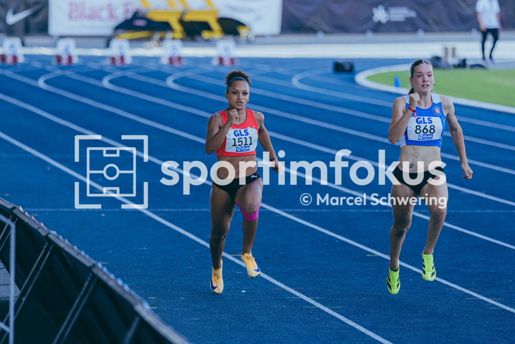 Deutsche Meisterschaften U20 / U16 2026 | Sarah Rosanne König, LG Brillux Münster, 1511, 100-Meter-Lauf, Halbfinale, Deutsche Meisterschaften der U20 &amp; U16 2026, Lohrheidestadion Bochum-Wattenscheid, 11.07.2026. Foto: Marcel Schwering / sportimfokus - Realisiert mit Pictrs.com