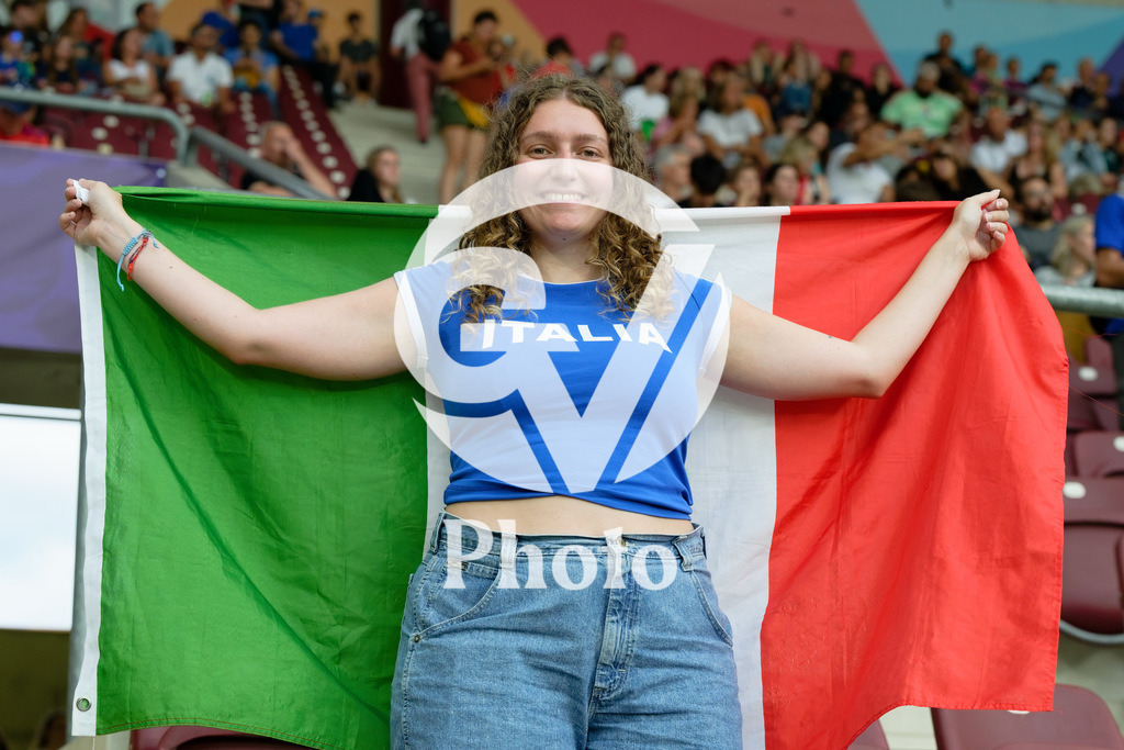 Norway v Italy - UEFA Women's EURO 2025 Quarter-Final | GENEVA, SWITZERLAND - JULY 16: Fans of Italy are seen before the UEFA Women's EURO 2025 Quarter-Final match between Norway and Italy at Stade de Geneve on July 16, 2025 in Geneva, Switzerland. (Photo by Giuseppe Velletri/Sports Press Photo/Getty Images)