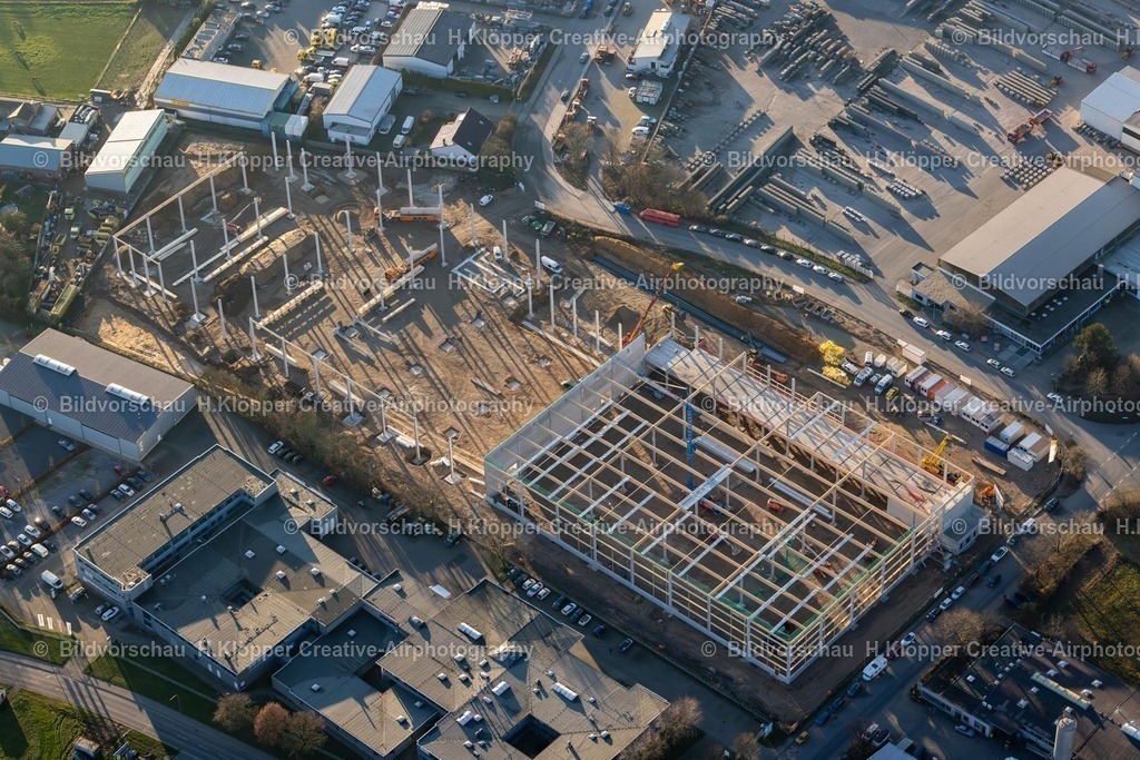 Luftbilder Mackenstein-8017 | Luftbildfotografie Baustelle zum Neubau eines Gebäudekomplexes auf dem Gelände des Logistikzentrums der Aconlog Projektentwicklung GmbH an der Straße Industriering in Mackenstein im Bundesland Nordrhein-Westfalen, Deutschland. - Realisiert mit Pictrs.com