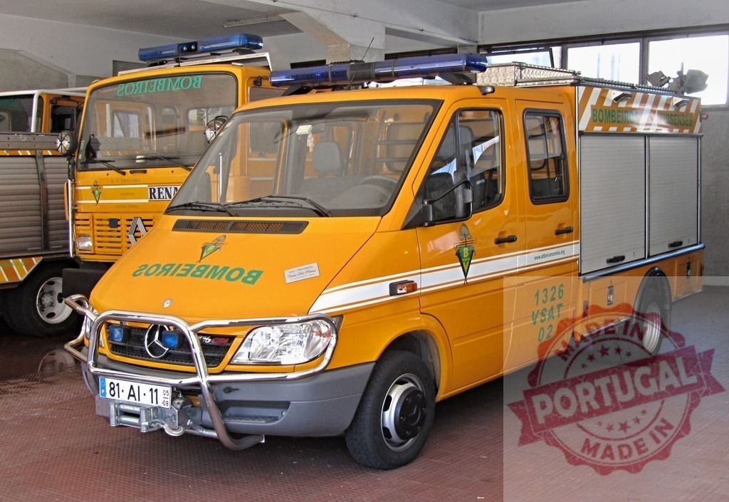 Mercedes-Benz Sprinter fire truck ready for rescue | Mercedes-Benz Sprinter emergency response vehicle parked inside a garage - Realized with Pictrs.com