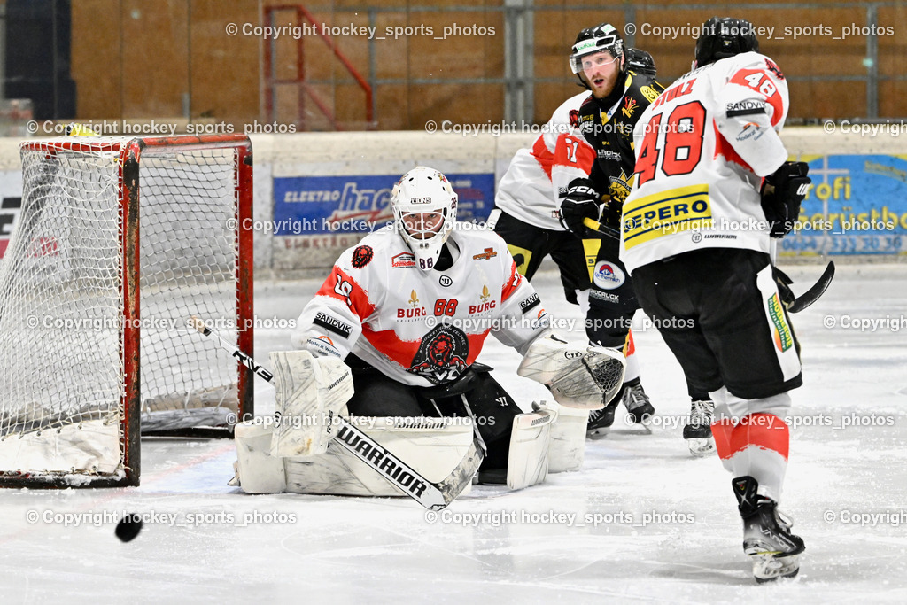 EC MET PHOTOVOLTAIK HORNETS SPITTAL vs. EV ZELTWEG MURTAL LIONS | #88 Mocher Paul EV ZELTWEG MURTAL LIONS, #48 Stolz Stefan EV ZELTWEG MURTAL LIONS, #12 Glavic Gasper EC Hornets Spittal, EC MET PHOTOVOLTAIK HORNETS SPITTAL vs. EV ZELTWEG MURTAL LIONS, EC MET PHOTOVOLTAIK HORNETS SPITTAL vs. EV ZELTWEG MURTAL LIONS am 08.02.2026 in Spittal an der Drau (Eissportzentrum Spittal), Austria, (Photo by Bernd Stefan)