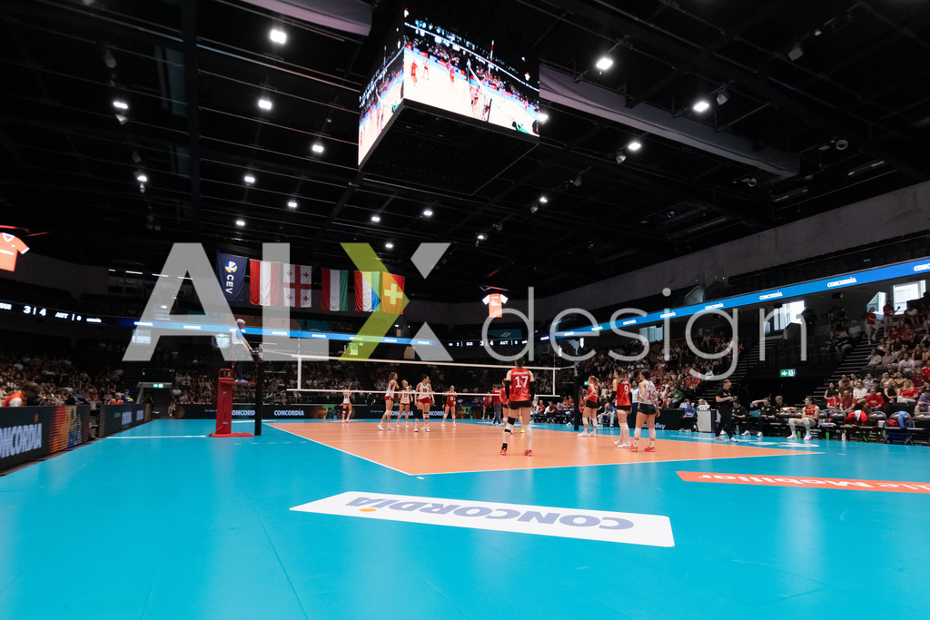 Austria v Switzerland - CEV European League Women | KRIENS, SWITZERLAND - JUNE 14: Pilatus Arena during the CEV European League match between Austria and Switzerland at Pilatus Arena on June 14, 2026 in Kriens, Switzerland. - Realisiert mit Pictrs.com