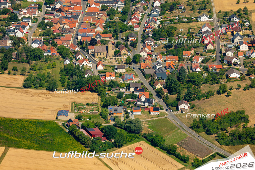 Das Luftbild zeigt : Stettbach Werneck - Die Luftaufnahme wurde 2023 vom UL-Flugzeug aus erstellt ( keine Drohne ) - Hochauflösende Luftaufnahme - Für grossformatige Ausdrucke geeignet. Die Geschenkidee !Mit Lizenz und Bildrechte bestellbar