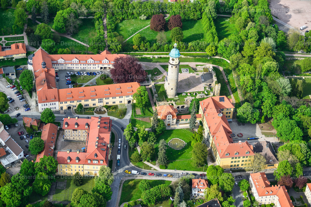 3301422 | Schloß Neideck   Arnstadt, Burgruine mit gut erhaltenem hohen Rundturm