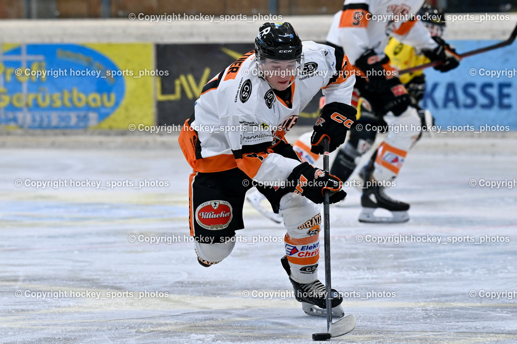 EC Hornets Spittal vs. USC Piraten Velden 18.2.2024 | #77 Ortner Stefan USC Velden, EC Hornets Spittal vs. USC Piraten Velden 18.2.2024, EC Hornets Spittal vs. USC Piraten Velden 18.2.2024 am 18.02.2024 in Spittal an der Drau (Eissportzentrum Spittal), Austria, (Photo by Bernd Stefan)