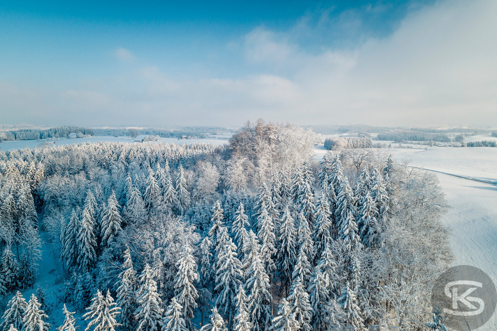 Wunderschöne Allgäu-Winterlandschaft aus der Luft – Hügel, Wälder und Alpenpanorama | Wunderschöne Allgäu-Winterlandschaft aus der Luft mit sanften Hügeln, verschneiten Wäldern und beeindruckendem Ausblick – ruhige, klare Winteridylle in einzigartiger Vogelperspektive. - Realisiert mit Pictrs.com