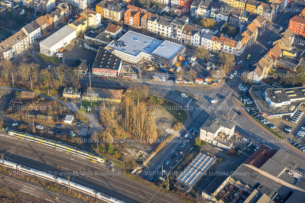 Hamm241200728 | Luftbild, Baustelle für Penny Markt an der Straßenkreuzung Schwarzer Weg und Alleestraße, Mitte, Hamm, Ruhrgebiet, Nordrhein-Westfalen, Deutschland