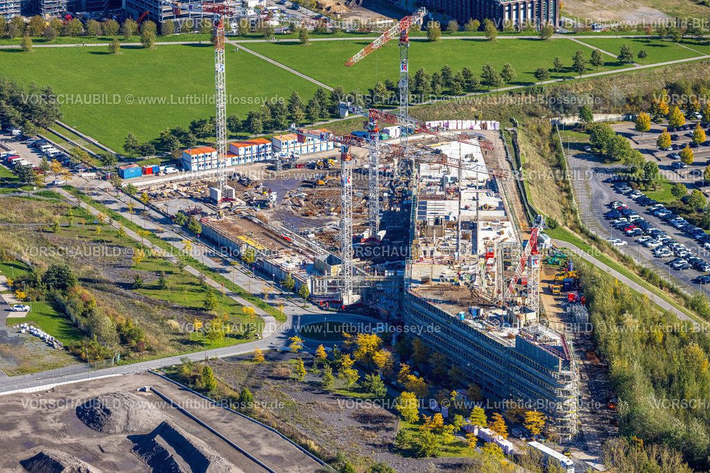 Dortmund221000114 | Luftbild, Gewerbegebiet Phoenix West, Baustelle und Neubau am Phoenix Park an der Robert-Schuman-Straße, Hörde, Dortmund, Ruhrgebiet, Nordrhein-Westfalen, Deutschland