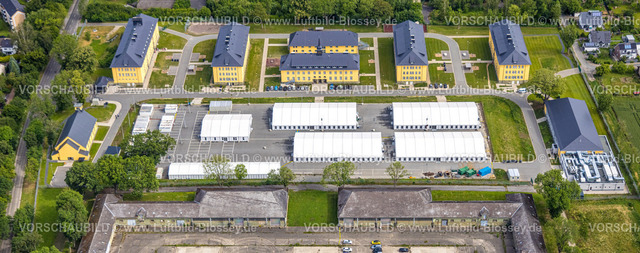 Soest220600542-2 | Luftbild, ehemalige Kanaal van Wessem Kaserne, Wohnanlage und Flüchtlingsunterkunft, Soest, Soester Boerde, Nordrhein-Westfalen, Deutschland