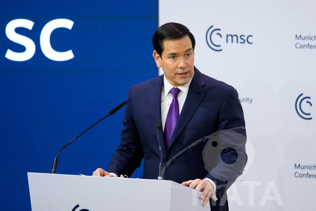 _DWA7313 | Politiker Marco Rubio (REP), Außenminister der Vereinigten Staaten von Amerika, spricht auf der Münchner Sicherheitskonferenz 2026. München, 14.02.2026 Bayern Deutschland - Realisiert mit Pictrs.com