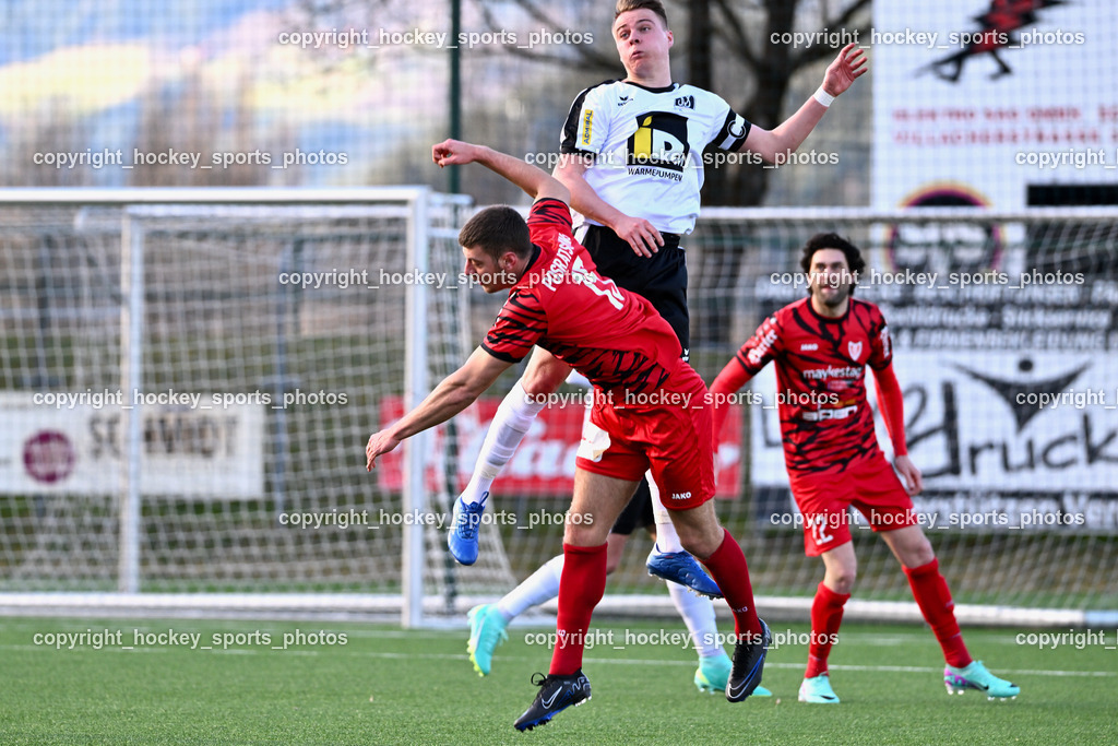 SV Spittal 1921 vs. ATUS Ferlach 24.3.2024 | #15 Tarik Nikolovski ATUS Ferlach, #7 Ralph Roman Scheer SV Spittal, #22 Stephan Bürgler ATUS Ferlach, SV Spittal 1921 vs. ATUS Ferlach 24.3.2024, SV Spittal 1921 vs. ATUS Ferlach am 24.03.2024 in Spittal an der Drau (Goldeck Stadion), Austria, (Photo by Bernd Stefan)